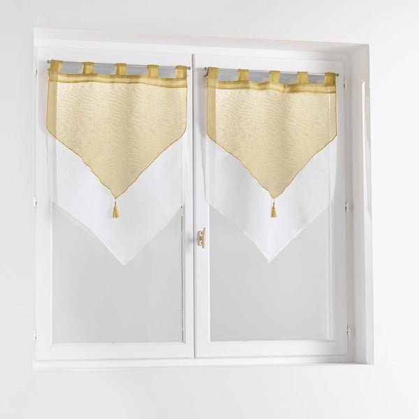 Rumeno-bele prosojne zavese v kompletu 2 ks 60x90 cm Duetto – douceur d'intérieur