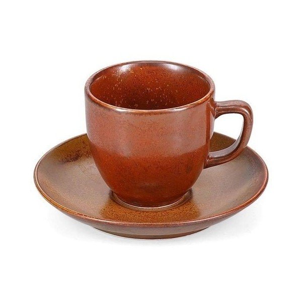 Rjav porcelanast čajni krožniček ø 14 cm Ovio – BonBistro-image-1