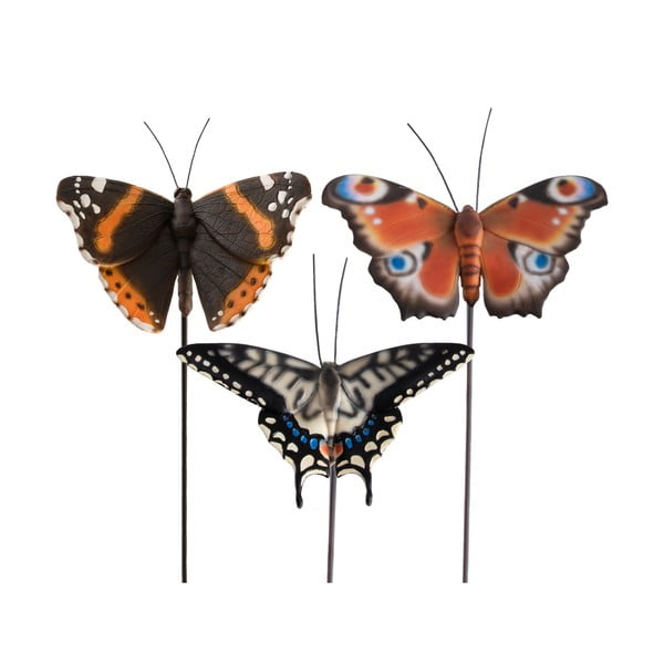 Dekoracija za v zemljo iz poliresina v kompletu 3 ks Butterfly – Esschert Design