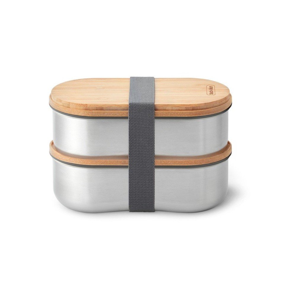 Posoda za malico 2 kos s predeli Bento – Black + Blum