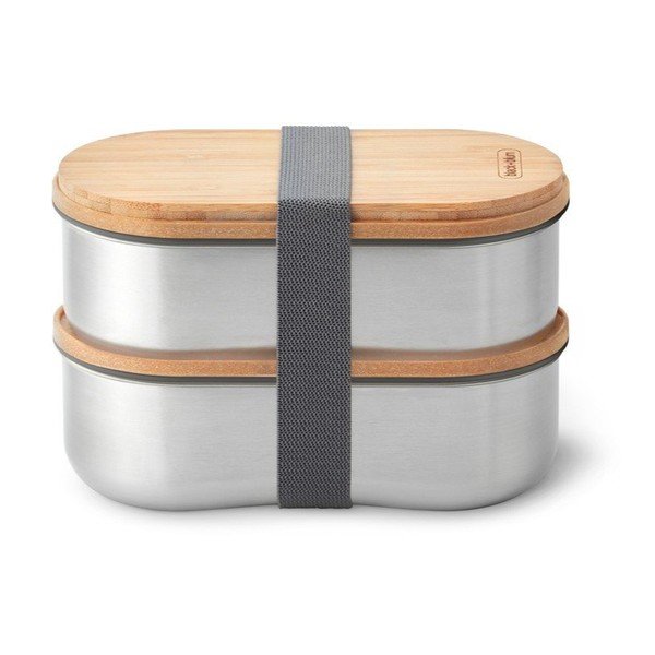 Posoda za malico 2 kos s predeli Bento – Black + Blum