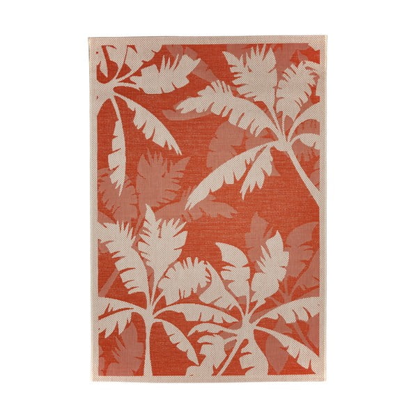 Oranžno-bež zunanja preproga Floorita Palms, 160 x 230 cm