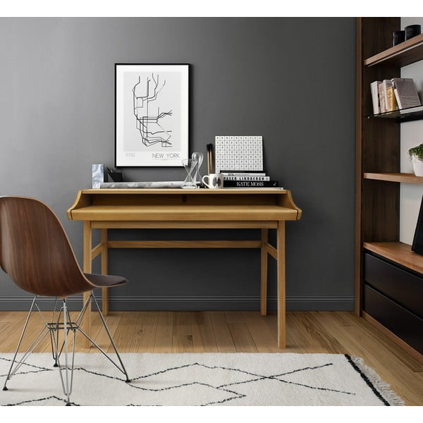 Pisarniška pisalna miza v hrastovem dekorju 44x115 cm Carteret – Woodman-image-1