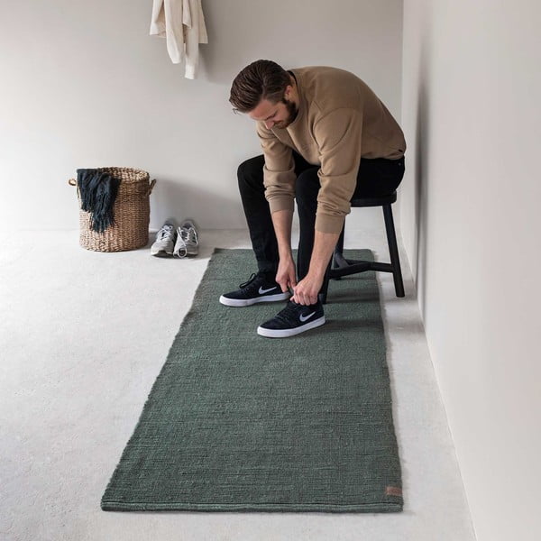Temno zelen tekač iz jute 75x245 cm Ribbon - Mette Ditmer Denmark-image-2