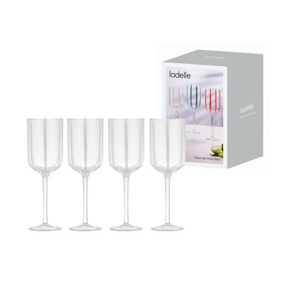 Kozarci za vino v kompletu 4 ks 350 ml Stripe – Ladelle-image-2