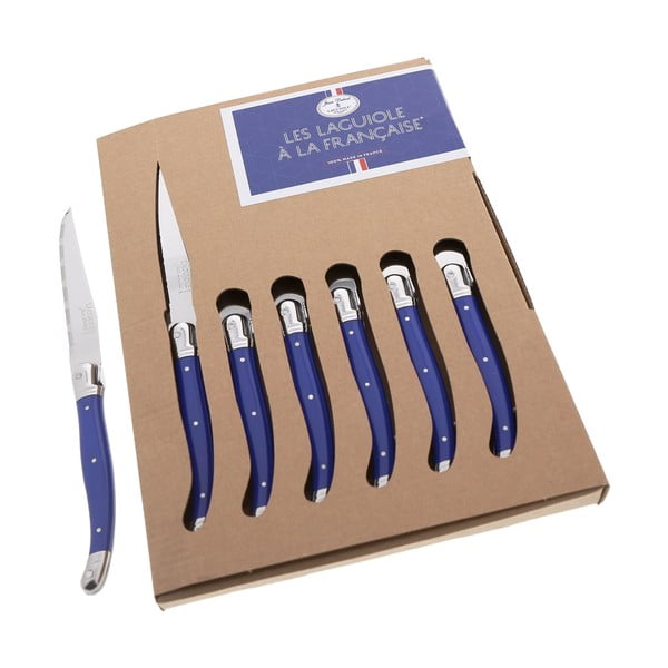 Komplet 6 modrih nožev Jean Dubost