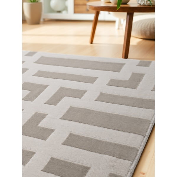 Siv/kremno bel tekač 80x240 cm Perles Onyx – Elle Decoration-image-3