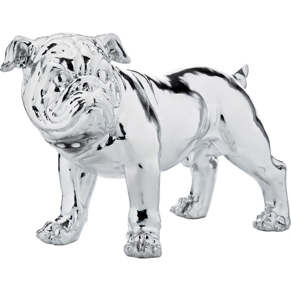 Dekorativni kipec psa v srebrni barvi Kare Design Buldog