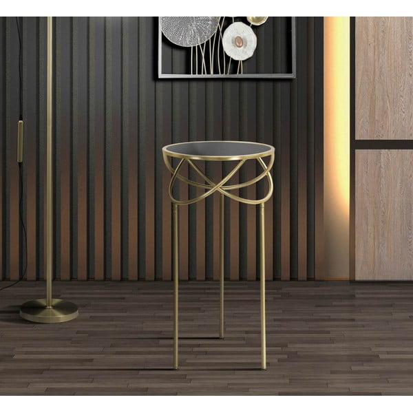 Okrogla stranska mizica s stekleno mizno ploščo ø 40 cm Ring – Mauro Ferretti-image-1