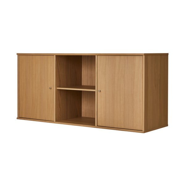 Nizka stenska komoda v hrastovem dekorju v naravni barvi 133x61 cm Mistral – Hammel Furniture-image-2