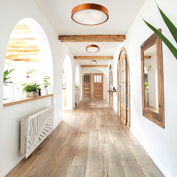 Stropna svetilka v konjak rjavi barvi s steklenim senčilom ø 47 cm Eveline – LAMKUR-image-1