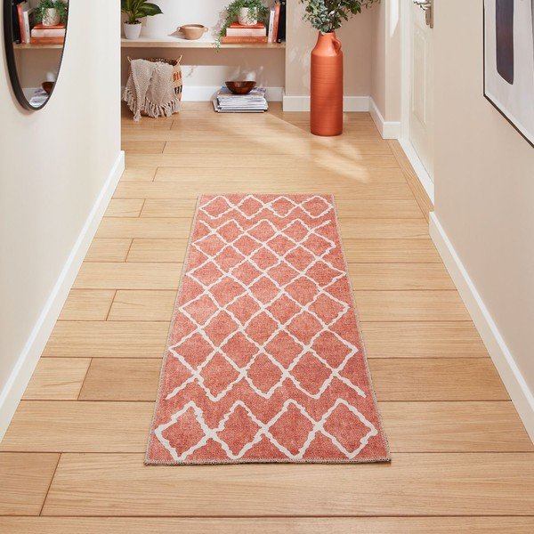 Oranžen pralen tekač 76x230 cm Coral Orange – Think Rugs-image-1