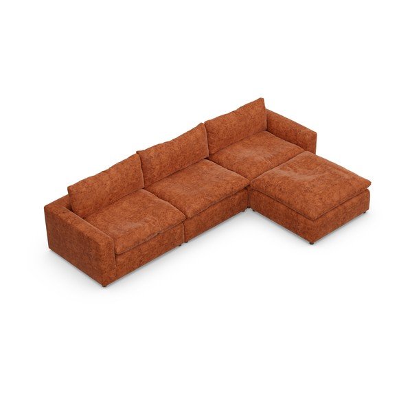 Opečnato oranžna kotna sedežna garnitura (s kotom po izbiri) Moonlight – Furninova -image-3