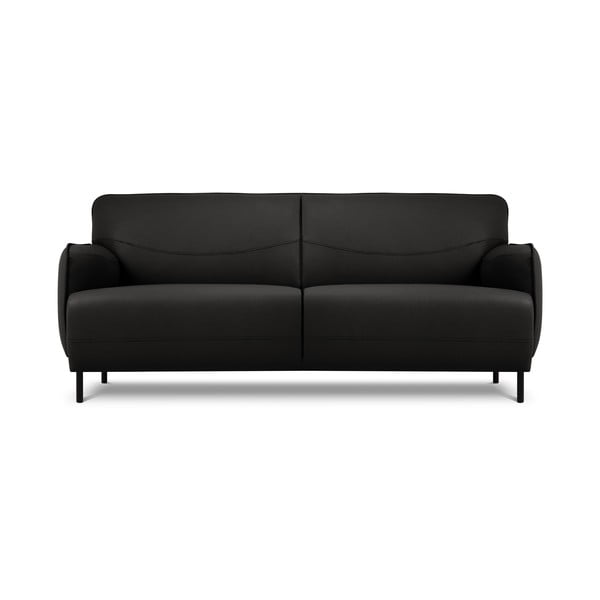 Črna usnjena sedežna garnitura Windsor & Co Sofas Neso, 175 x 90 cm