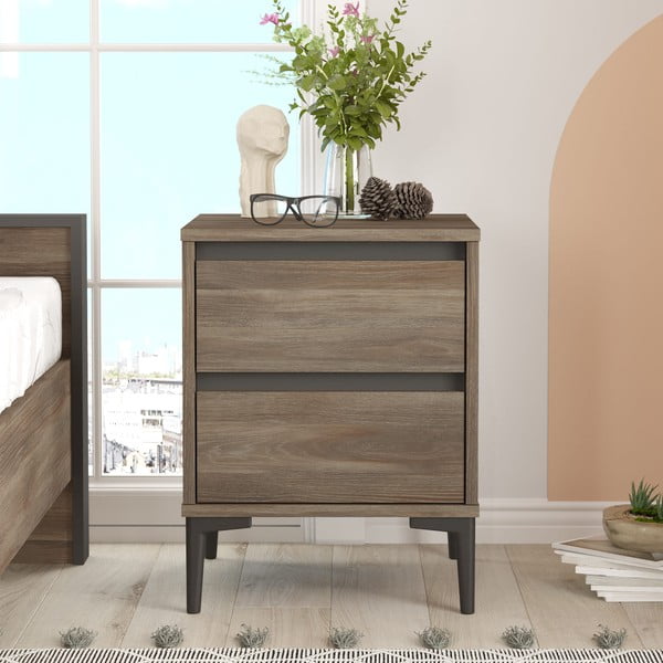 Rjava nočna omarica Elegance – Kalune Design-image-1