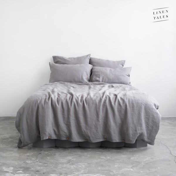 Siva lanena posteljnina 200x140 cm - Linen Tales