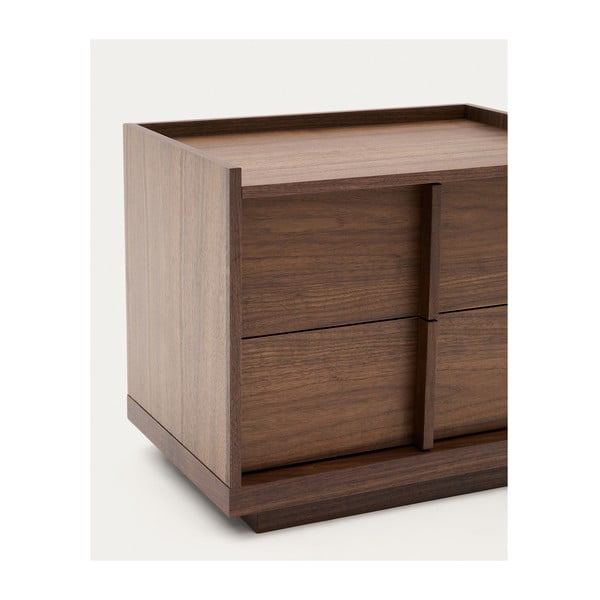 Temno rjava nočna omarica v orehovem dekorju Onix – Kave Home-image-4