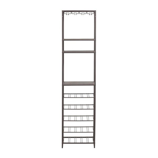 Temno rjava vinska omara število steklenic 25, 45x185x40 cm Reese – WOOOD-image-3