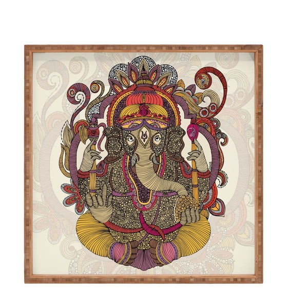 Lesen dekorativni pladenj za serviranje Ganesha, 40 x 40 cm