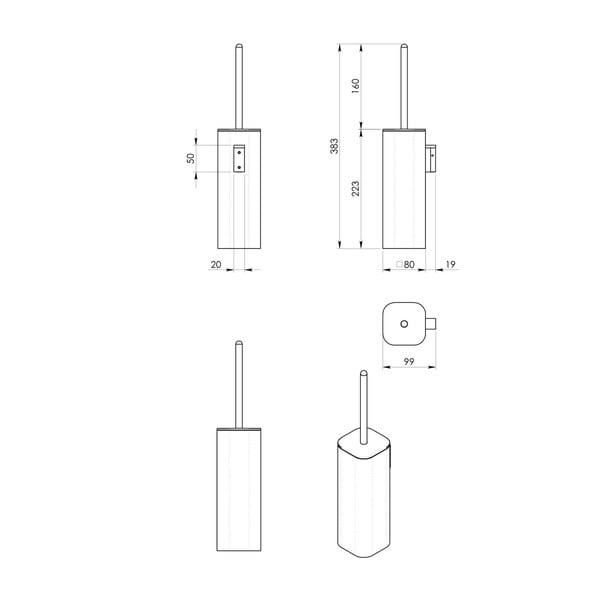 Bela stenska WC ščetka Gedy Flori – Sapho-image-1