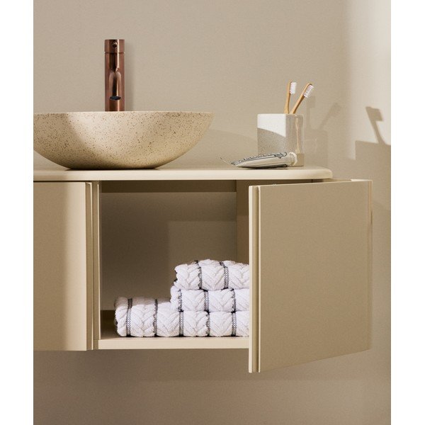 Bež stenska omarica za pod umivalnik 90x35 cm Salaya – Kave Home-image-2