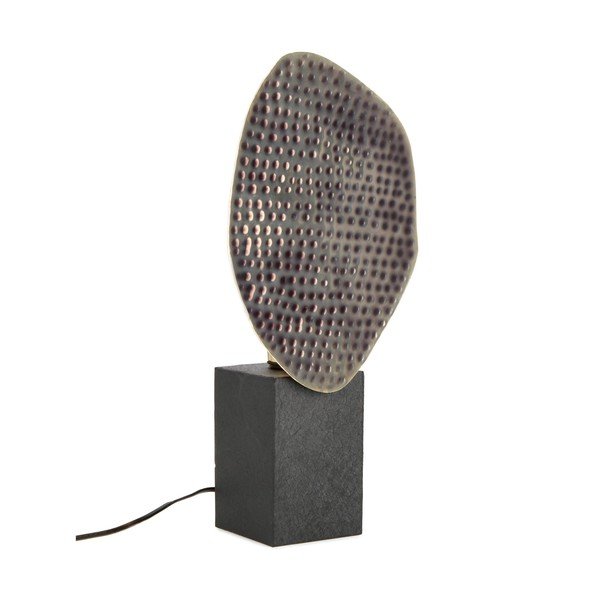 Antracitno siva kovinska namizna svetilka s kovinskim senčilom (višina 46 cm) Neev – Bizzotto