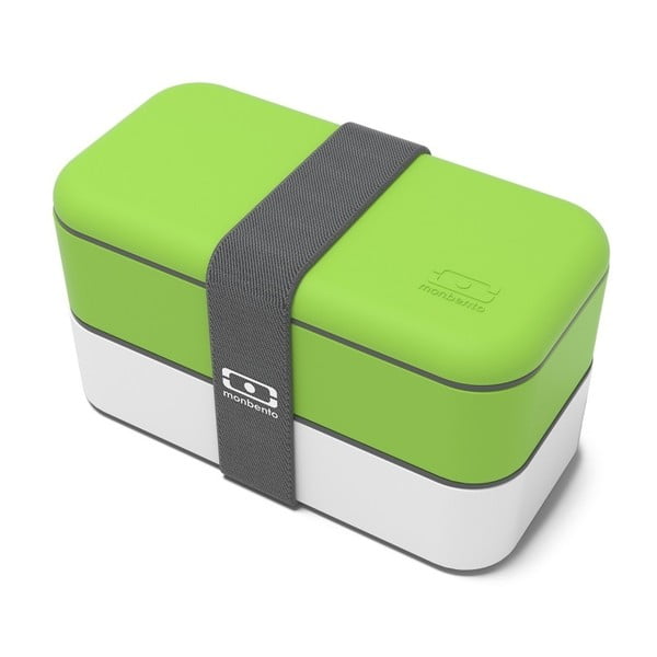 Zeleno-bela škatla za kosilo Monbento Original