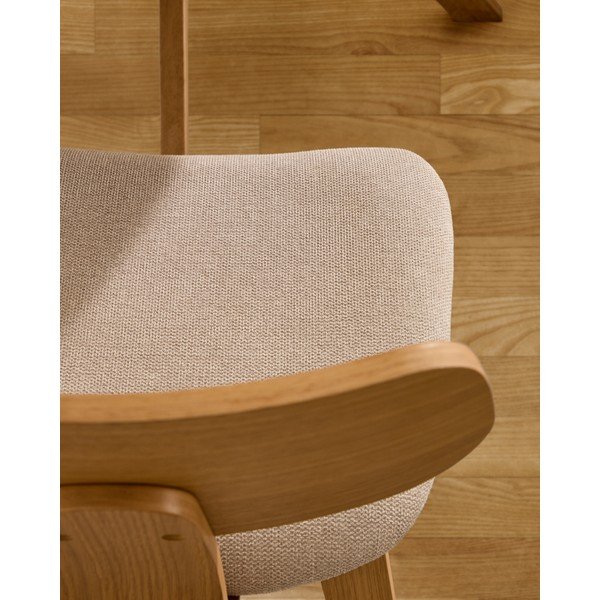 Bež jedilni stol v hrastovem dekorju Gena – Kave Home-image-4