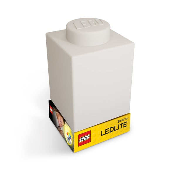 Bela silikonska nočna lučka LEGO® Classic Brick