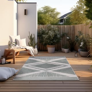Zelena/kremno bela zunanja preproga 160x230 cm Gemini – Elle Decoration