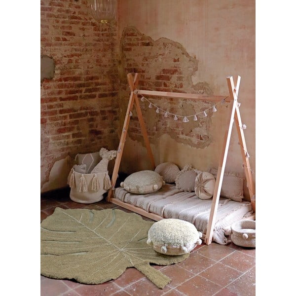 Kaki zelena pralna ročno tkana bombažna otroška preproga 120x180 cm Monstera Olive – Lorena Canals-image-3