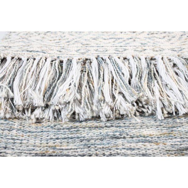 Bombažna pletena odeja White Label Liv Blue, 130 x 170 cm-image-3