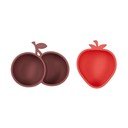 Rdeče/rjave silikonske otroške sklede v kompletu 2 ks Yummy – OYOY Mini