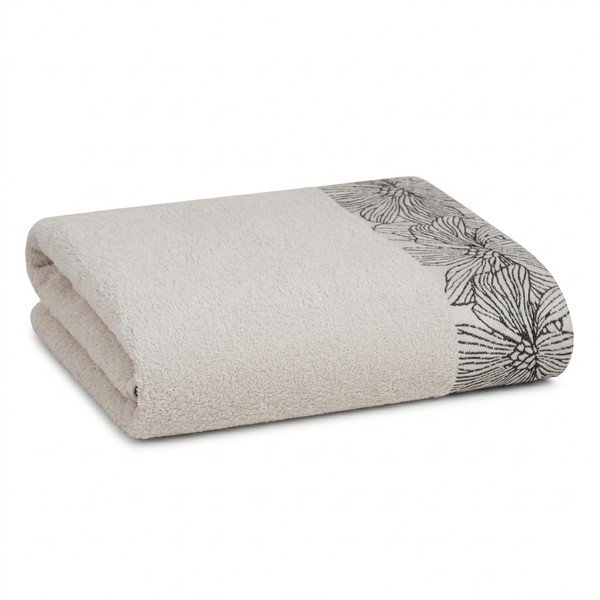 Slonokoščena frotirna bombažna brisača 50x100 cm Valencia – My House