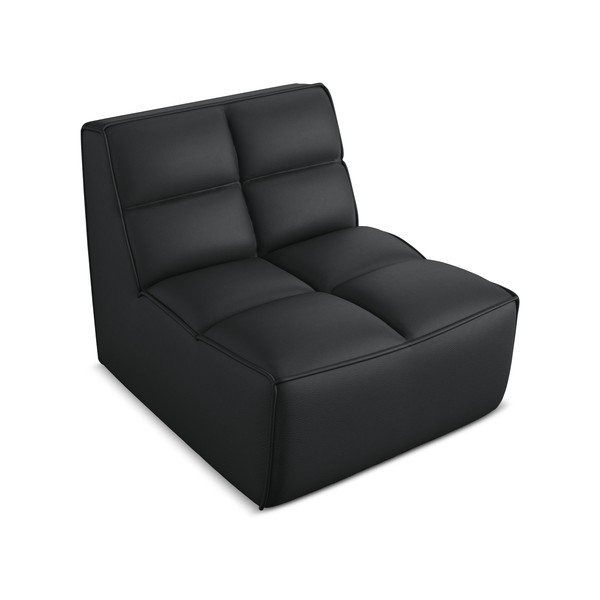 Črn modul za sedežno garnituro iz umetnega usnja Kalai – Makamii-image-1