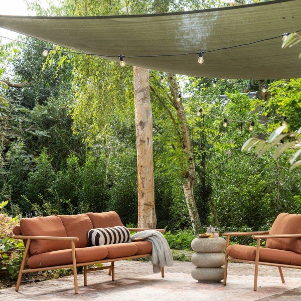 Oblazinjen vrtni kavč v barvi terakote Cavero – WOOOD-image-1