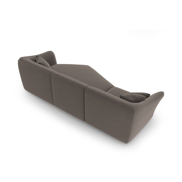 Rjava žametna kotna sedežna garnitura Tokyo – Cosmopolitan Design-image-4