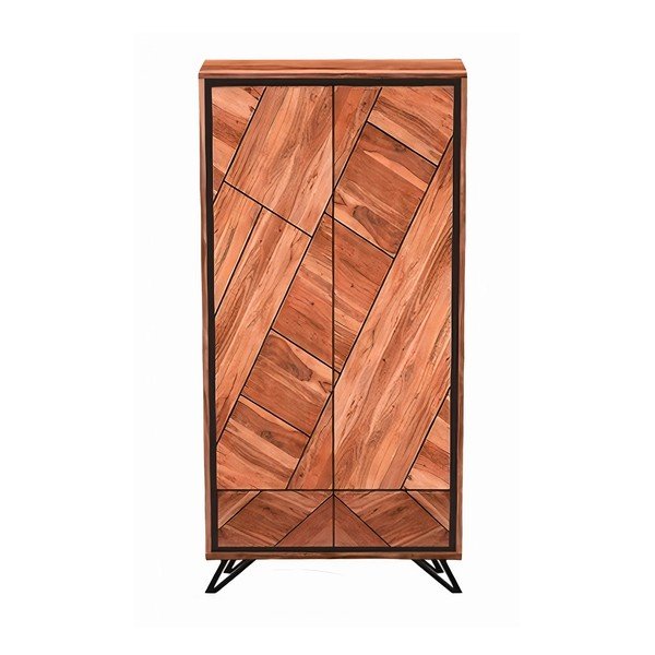 Garderobna omara iz masivne akacije v naravni barvi 90x181x40 cm Ambala – Interia Home & Living