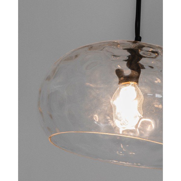 Črna viseča svetilka s steklenim senčilom ø 40 cm Balma – Kave Home-image-1