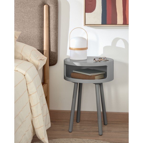 Siva dodatna mizica s prostorom za shranjevanje Kave Home Bruk-image-1