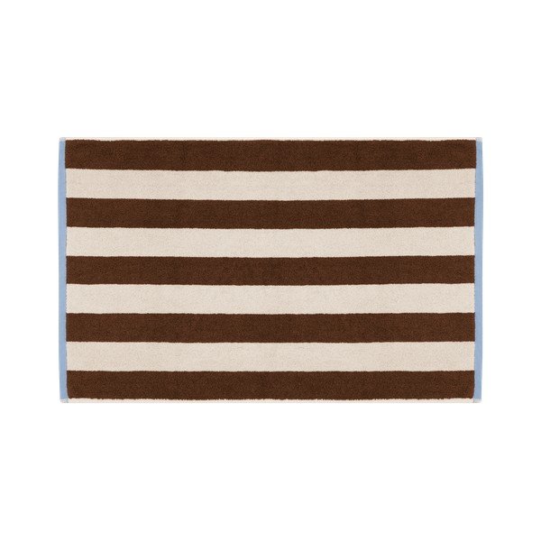 Rjava/kremno bela tekstilna kopalniška preproga 50x80 cm Gobo – noo.ma