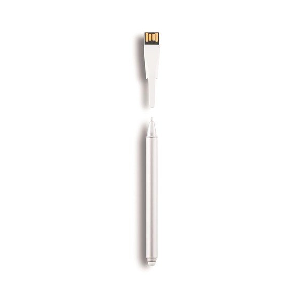 Pisalo z diskom USB Točka 4 GB, bela-image-2
