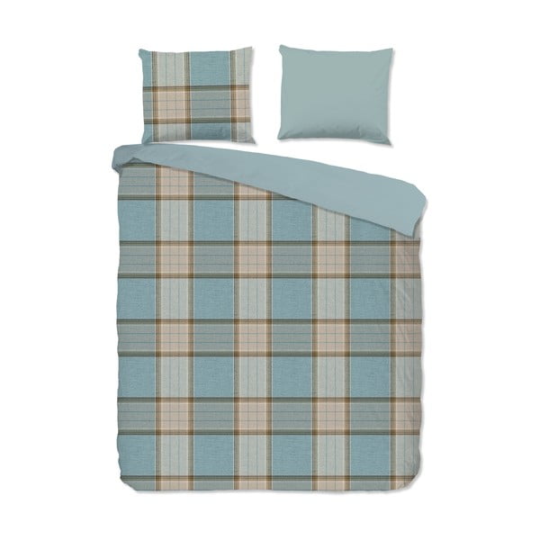 Modra flanelna posteljnina za zakonsko posteljo/podaljšana 200x220 cm Jacco – Good Morning