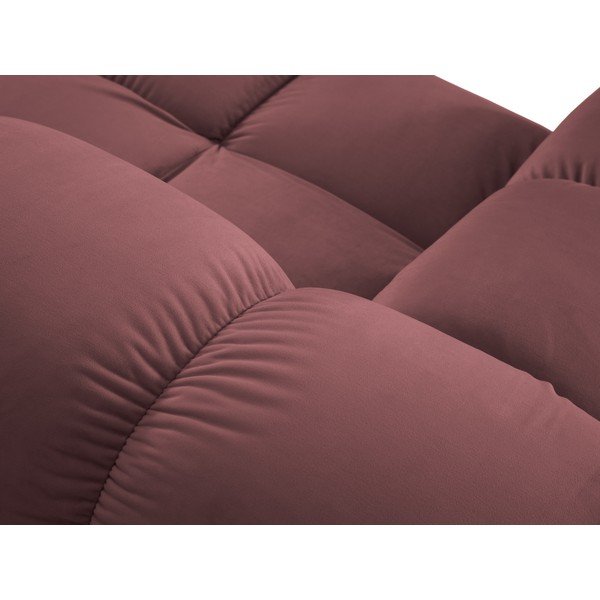 Rožnata žametna kotna sedežna garnitura Bellis – Micadoni Home-image-1