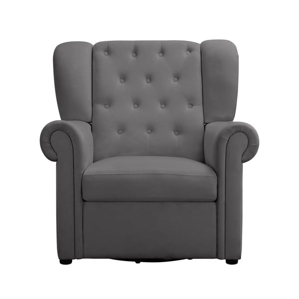 Siv žameten gugalni chesterfield fotelj Lillyse – Støraa-image-2