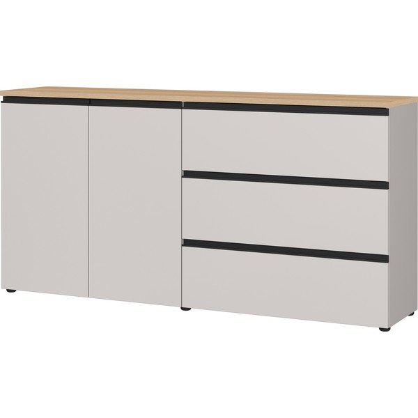 Sivo-bež/v svetli naravni barvi komoda 180x91x41 cm Cormano – Germania