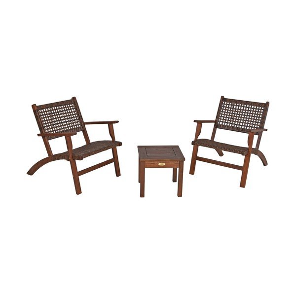 Rjava vrtna sedežna garnitura iz evkaliptusa za 2 osebi Sonora - Garden Pleasure