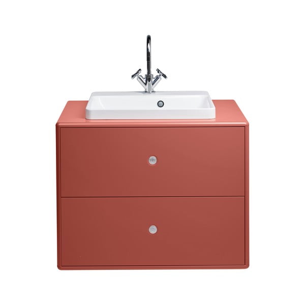 Rdeča kopalniška omarica z umivalnikom brez pipe Tom Tailor Color Bath