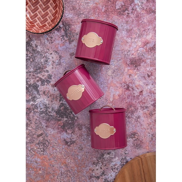 Rdeče kovinske pločevinke za hrano v kompletu 3 kos - Kitchen Craft-image-2