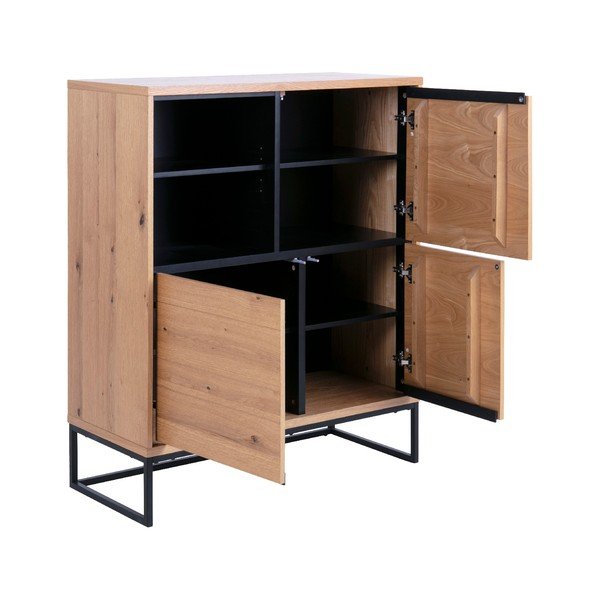 Črna visoka komoda 102,2x124,7 cm Dalarna - Interstil-image-4